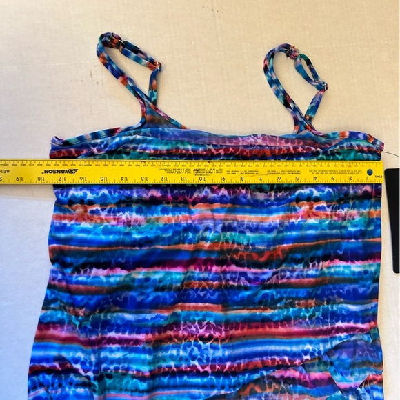 Colorful Striped Women's Swim Top - Picture 12 of 14